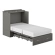 Southampton Twin XL Wood Murphy Bed Chest w/ Mattress & Built-in Charger in Gray