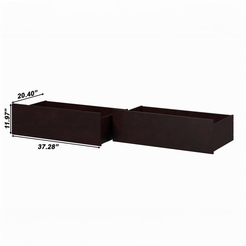 AFI Urban Twin Full Solid Wood Bed Drawers in Espresso (Set of 2)