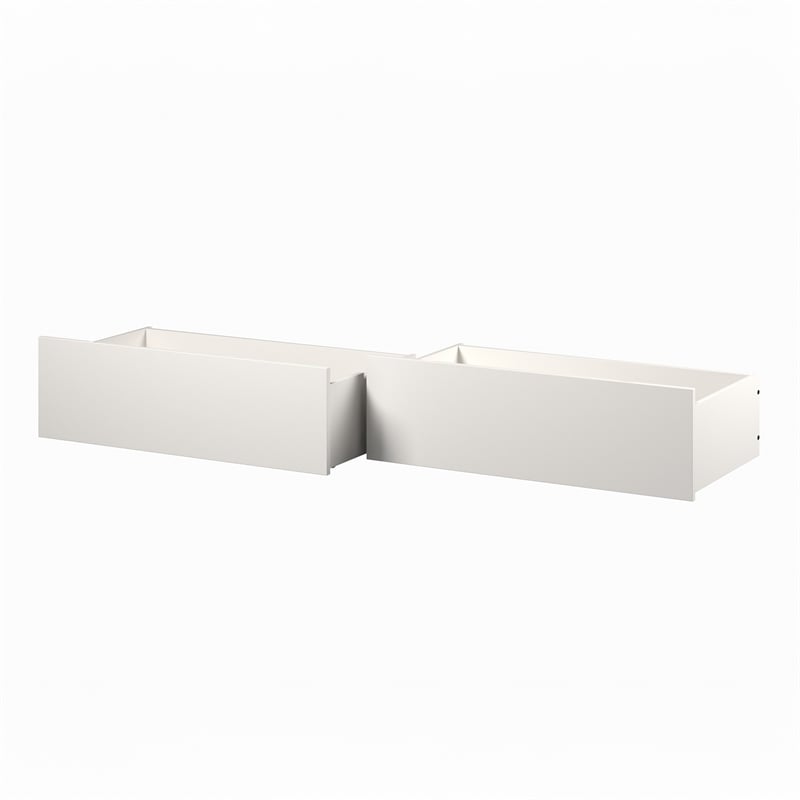 AFI Urban Queen King Solid Wood Bed Drawer in White (Set of 2)