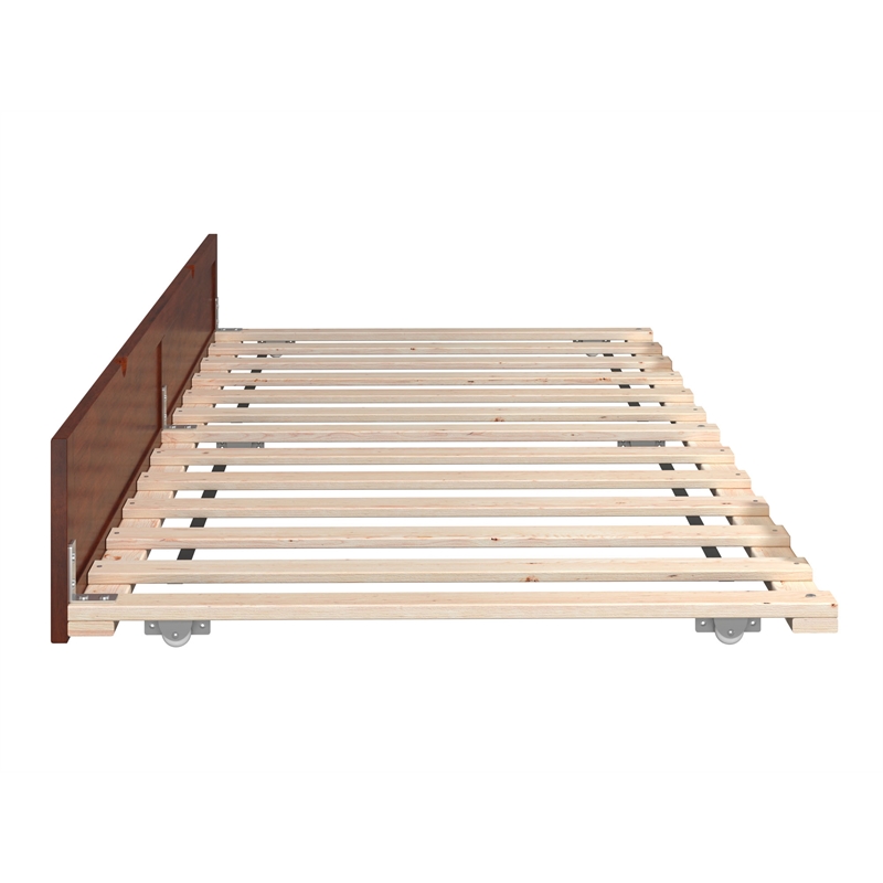 AFI Solid Wood Twin Extra Long Contemporary Trundle in Walnut
