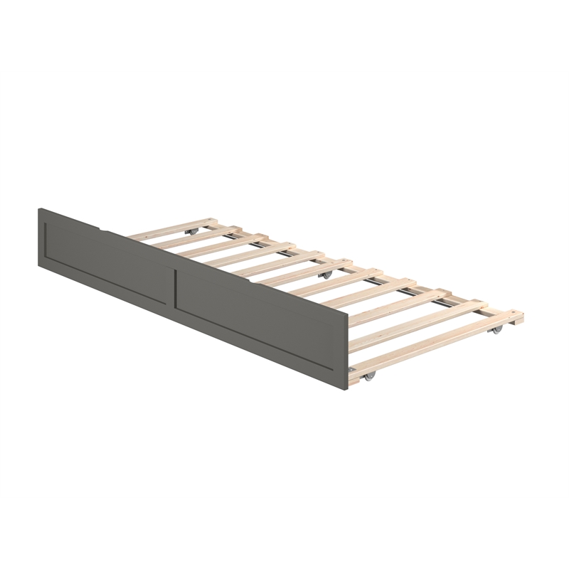AFI Contemporary Solid Wood Twin Sized Panel Trundle in Gray