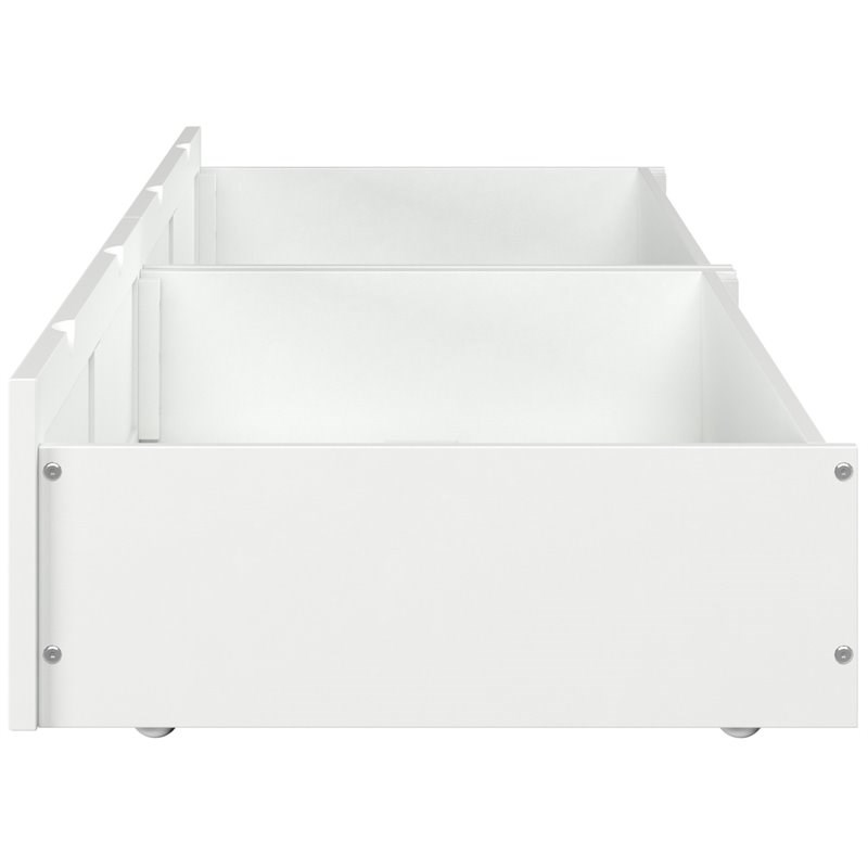 AFI Twin XL-Queen-King Solid Wood Bed Drawer in White (Set of 2)