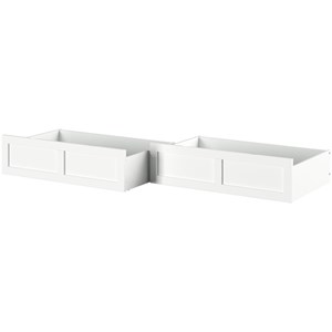 AFI Twin XL-Queen-King Solid Wood Bed Drawer in White (Set of 2)