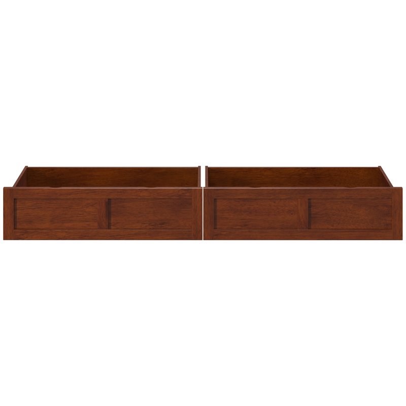 AFI Twin XL-Queen-King Solid Wood Bed Drawer in Walnut (Set of 2)