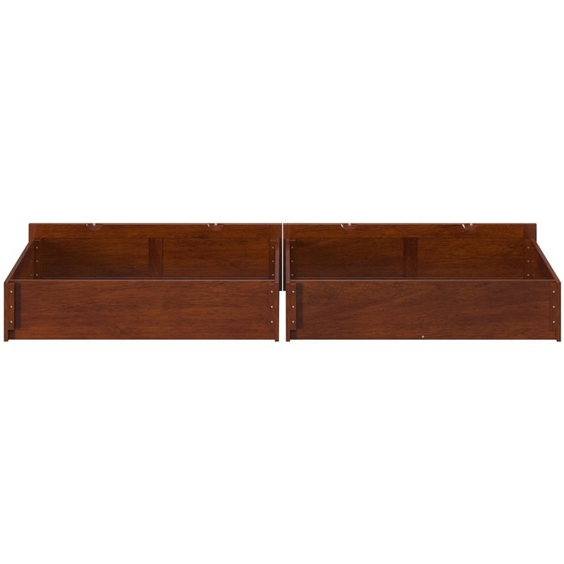 AFI Twin XL-Queen-King Solid Wood Bed Drawer in Walnut (Set of 2)