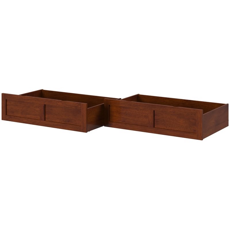 AFI Twin XL-Queen-King Solid Wood Bed Drawer in Walnut (Set of 2)