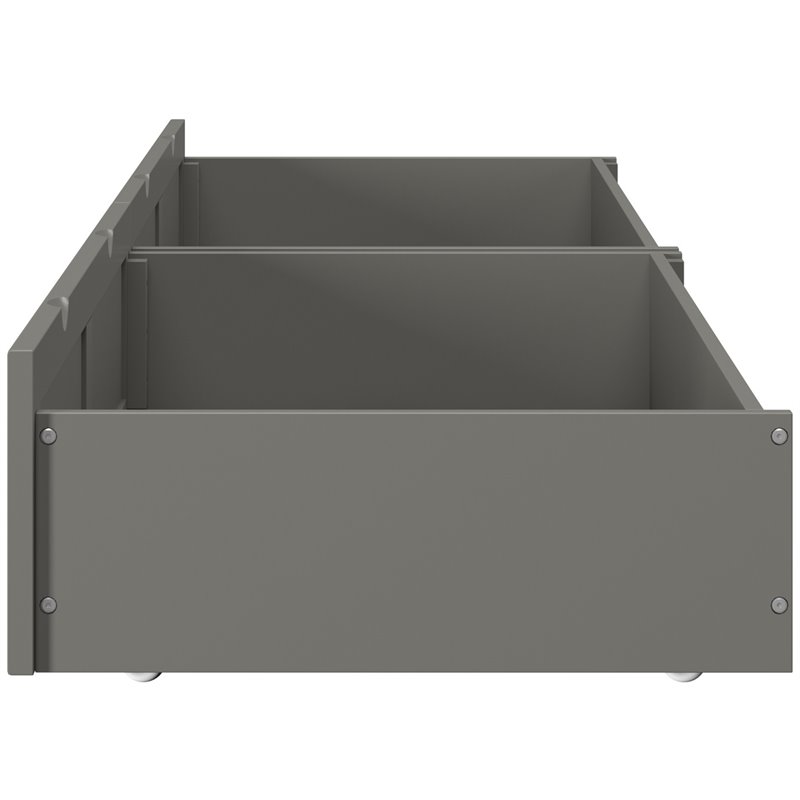 AFI Twin XL-Queen-King Solid Wood Bed Drawer in Gray (Set of 2)