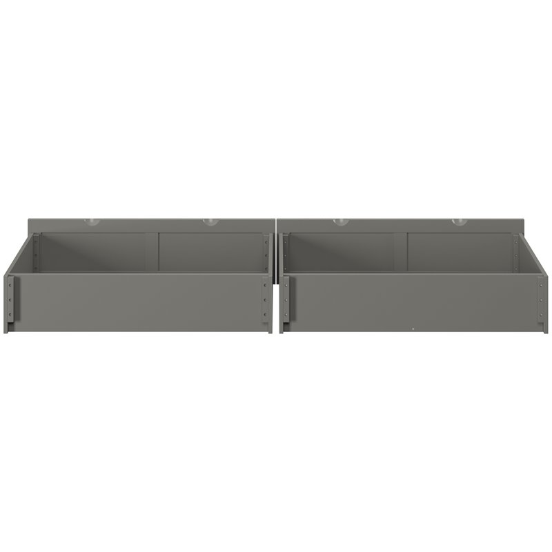 AFI Twin XL-Queen-King Solid Wood Bed Drawer in Gray (Set of 2)