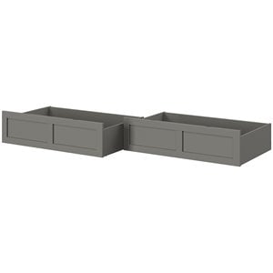 AFI Twin XL-Queen-King Solid Wood Bed Drawer in Gray (Set of 2)