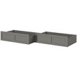 AFI Twin XL-Queen-King Solid Wood Bed Drawer in Gray (Set of 2)