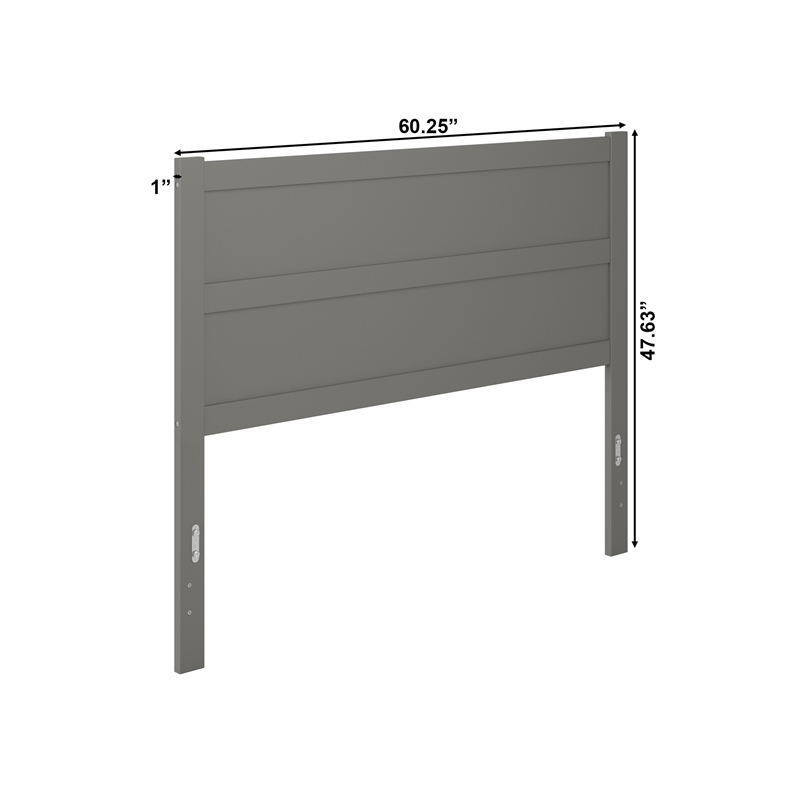 AFI NoHo Mid-Century Panel Wood Headboard Queen Grey