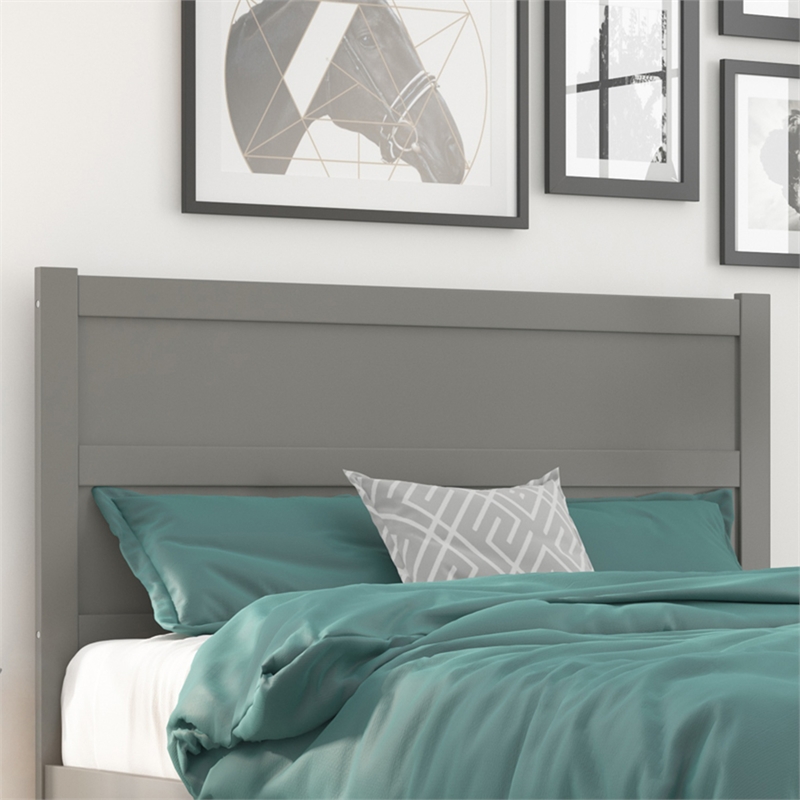 AFI NoHo Mid-Century Panel Wood Headboard Queen Grey