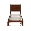 AFI NoHo Modern Wood Twin Bed with Twin Trundle in Walnut