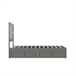 AFI NoHo Solid Wood Twin Bed with 2 Drawers in Grey