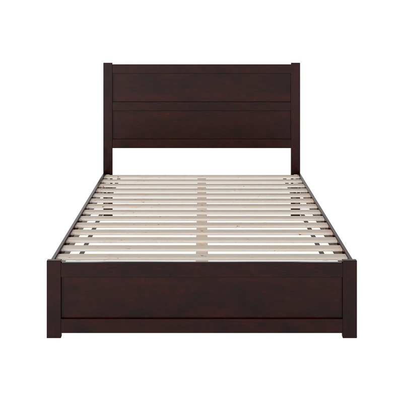 AFI NoHo Solid Wood Twin Bed with Footboard in White