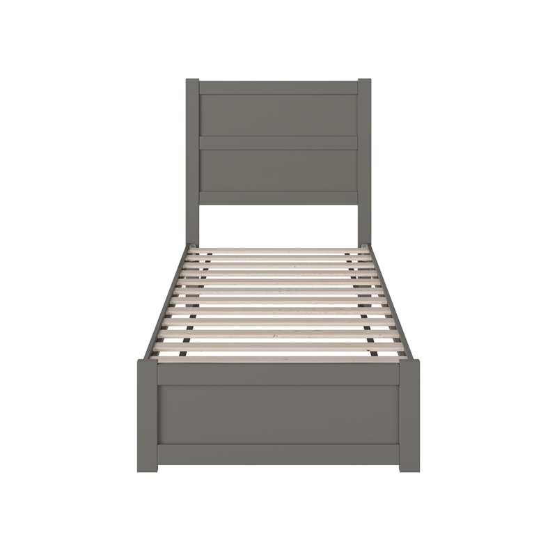 AFI NoHo Transitional Wood Twin Bed with Matching Footboard in Gray