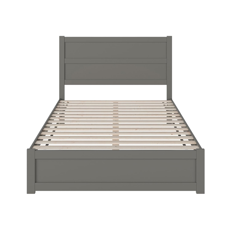 AFI NoHo Farmhouse Wood Queen Bed with Footboard in Grey