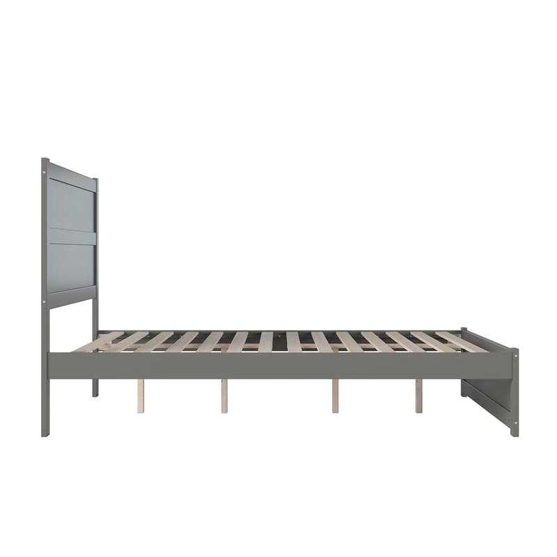 AFI NoHo Farmhouse Wood Queen Bed with Footboard in Grey