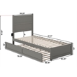 AFI NoHo Wood Twin XL Bed with Footboard/Twin XL Trundle in Grey