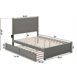 AFI NoHo Wood Full Bed with Footboard and Twin Trundle in Grey