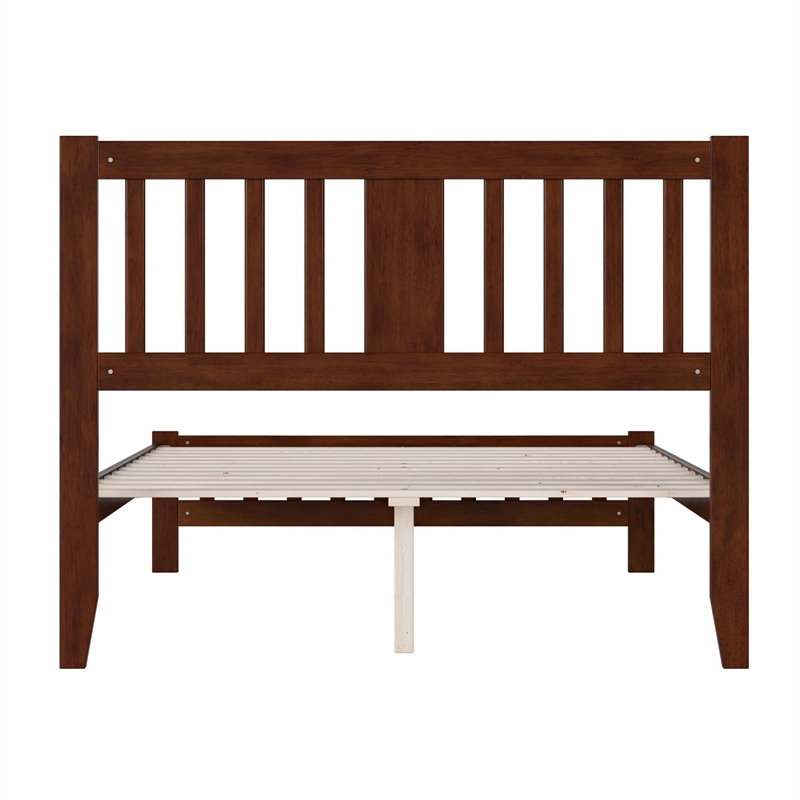 AFI Tahoe Contemporary Wood Full Platform Bed with Footboard in Walnut