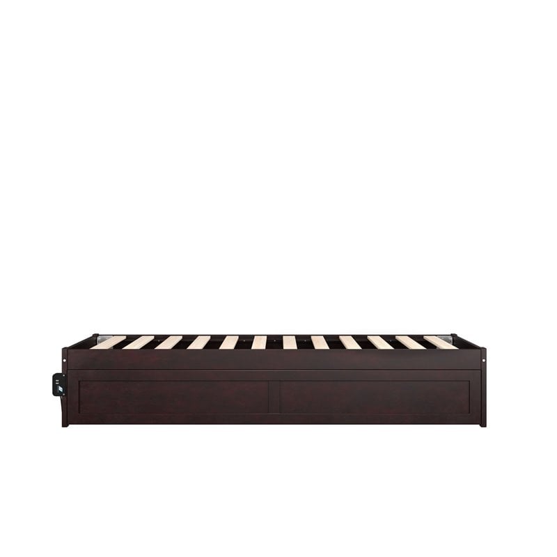 AFI Colorado Modern Wood Twin Bed with Twin Trundle in Espresso