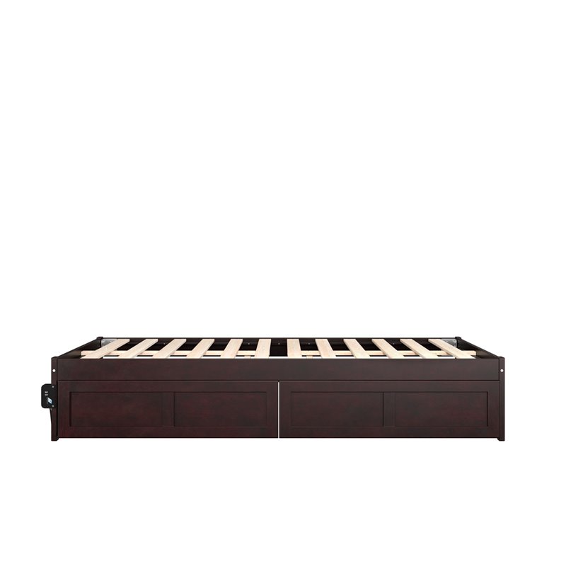 AFI Colorado Modern Wood Full Bed with 2 Drawers in Espresso