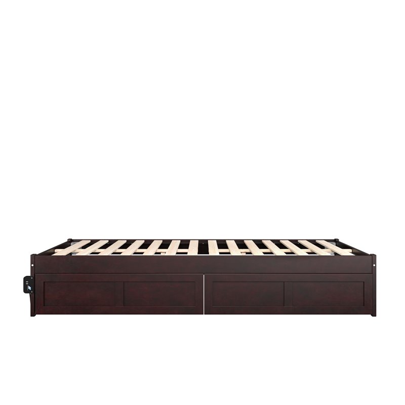 AFI Colorado Modern Wood Queen Bed with 2 Drawers in Espresso