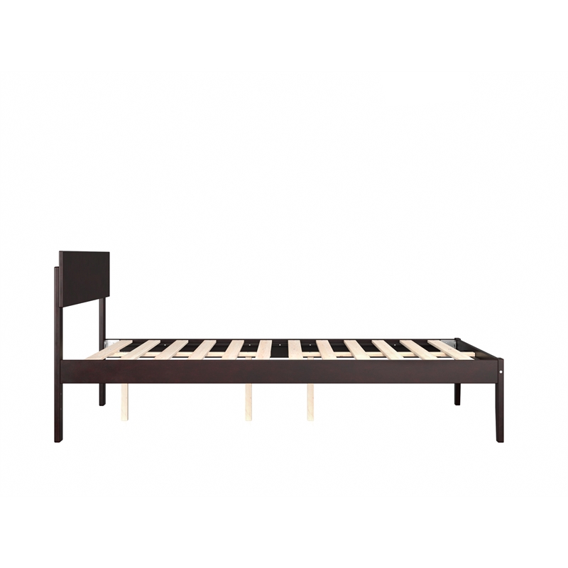 AFI Boston Solid Wood Full Size Platform Bed in Espresso Brown