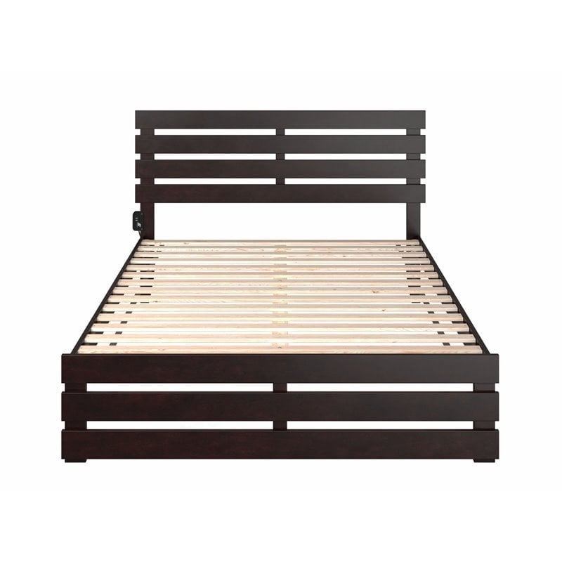 AFI Oxford Solid Wood Queen Bed with Footboard in Espresso
