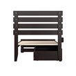 AFI Oxford Wood Twin Bed with Footboard and 2 Drawers in Espresso