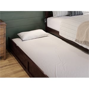 AFI Solid Wood Modern Twin Sized Panel Trundle in Espresso Brown