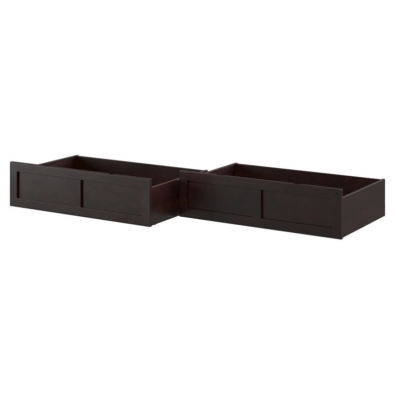 AFI Underbed Accessory Modern Wood Drawers in Espresso (Set of 2)
