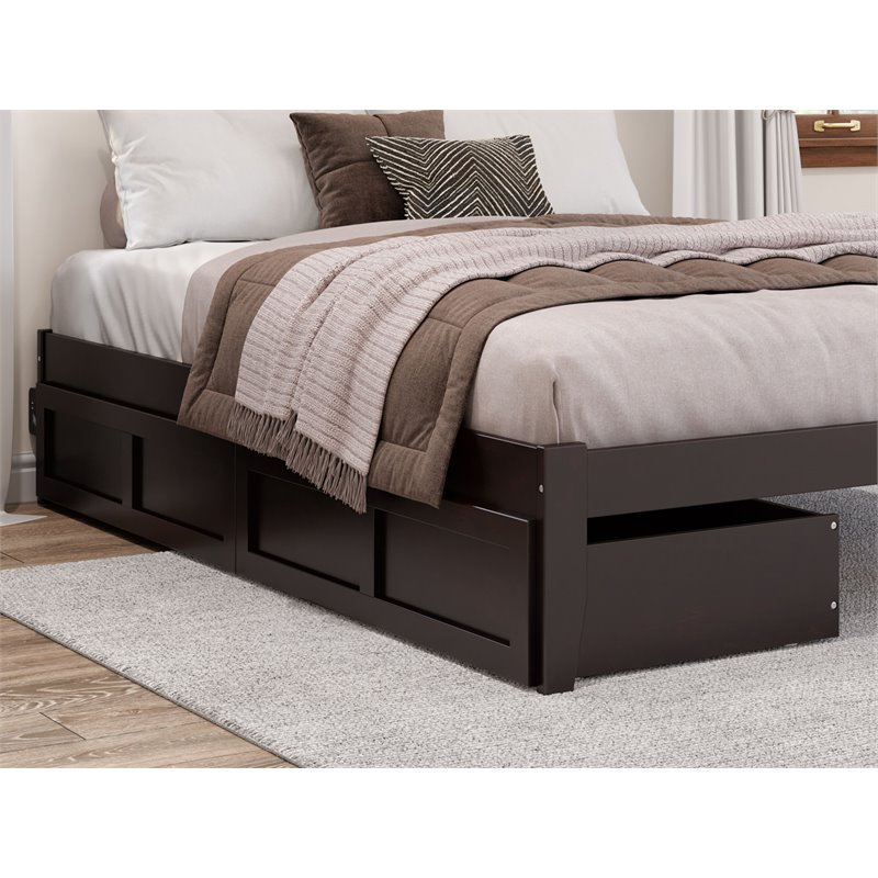 AFI Underbed Drawers Twin XL/Queen/King Wood Drawers in Espresso (Set of 2)