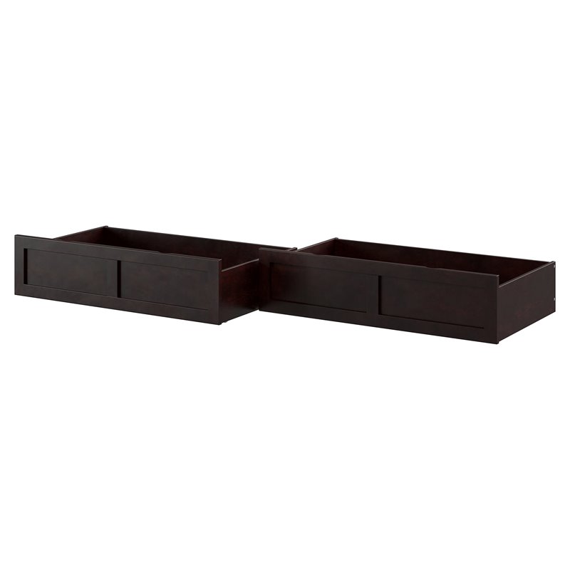 AFI Underbed Drawers Twin XL/Queen/King Wood Drawers in Espresso (Set of 2)