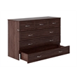 Northfield Queen Solid Wood Modern Murphy Bed Chest with Mattress in Burnt Amber