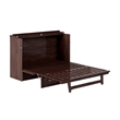 Northfield Queen Solid Wood Modern Murphy Bed Chest with Mattress in Burnt Amber