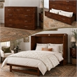 Northfield Queen Solid Wood Modern Murphy Bed Chest with Mattress  in Walnut