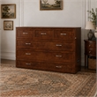 Northfield Queen Solid Wood Modern Murphy Bed Chest with Mattress  in Walnut