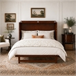 Northfield Queen Solid Wood Modern Murphy Bed Chest with Mattress  in Walnut