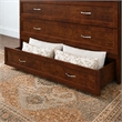 Northfield Queen Solid Wood Modern Murphy Bed Chest with Mattress  in Walnut