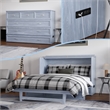 Northfield Queen Solid Wood Modern Murphy Bed Chest with Mattress in Driftwood