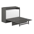AFI Deerfield Full Solid Wood Modern Murphy Bed Chest with Mattress in Gray