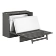 AFI Deerfield Full Solid Wood Modern Murphy Bed Chest with Mattress in Gray