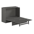 AFI Deerfield Full Solid Wood Modern Murphy Bed Chest with Mattress in Gray