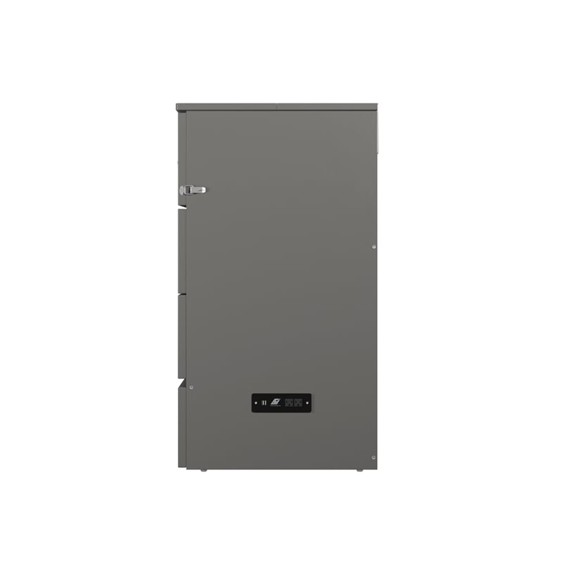 AFI Deerfield Full Solid Wood Modern Murphy Bed Chest with Mattress in Gray