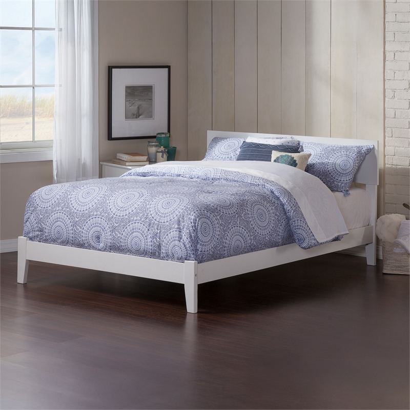 Orlando King Solid Wood Foundation Bed in White