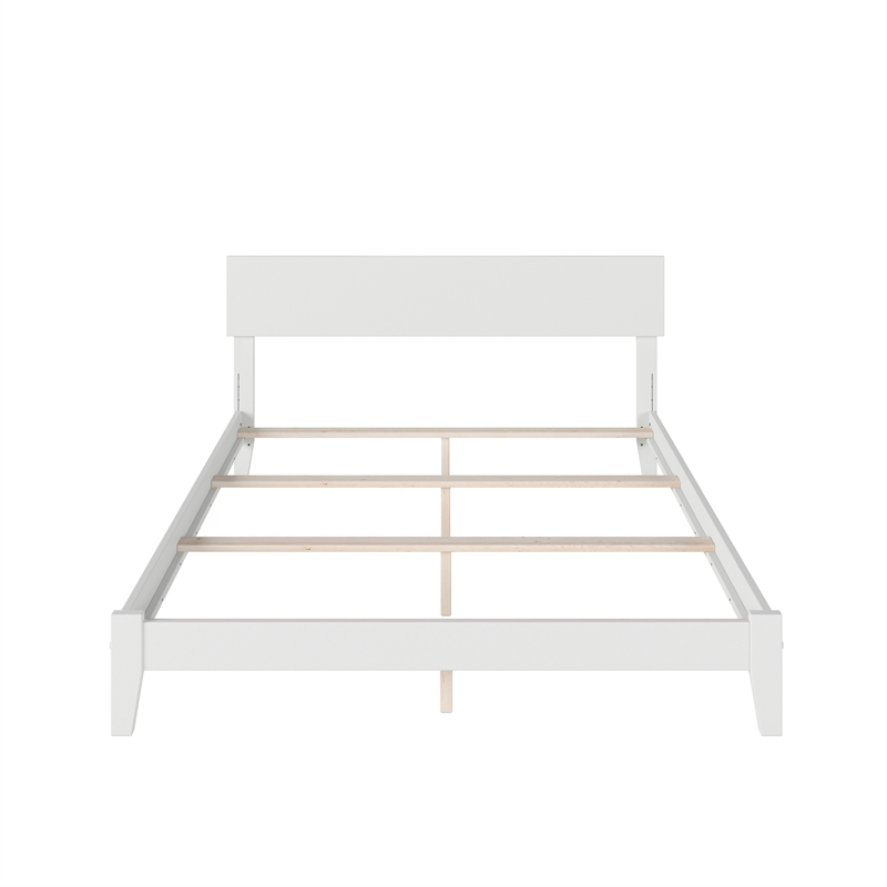 Orlando King Solid Wood Foundation Bed in White