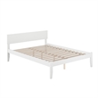 Orlando King Wood Platform Bed with Modern Panel Headboard in White