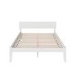 Orlando King Wood Platform Bed with Modern Panel Headboard in White